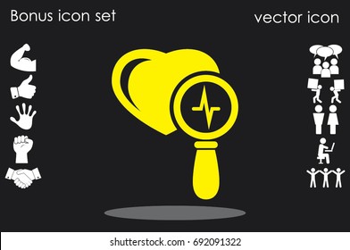 Heart and magnifier icon vector illustration eps10.