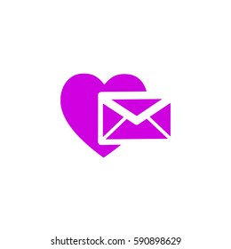 Heart in the mail envelope. Icon. - Shutterstock ID 590898629