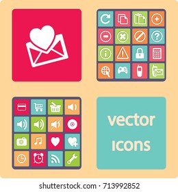 Corazón en el sobre de correo. Icono.