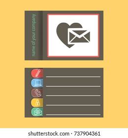 Heart in the mail envelope. Icon.