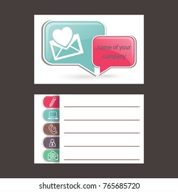 Corazón en el sobre de correo. Icono.