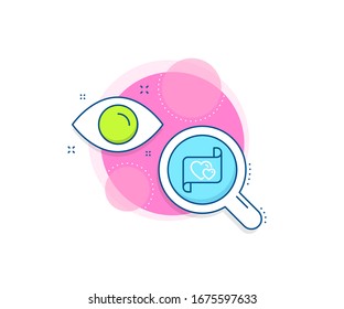 Heart mail sign. Research complex icon. Love letter line icon. Valentine day symbol. Analytics or analysis banner. Love letter sign. Vector