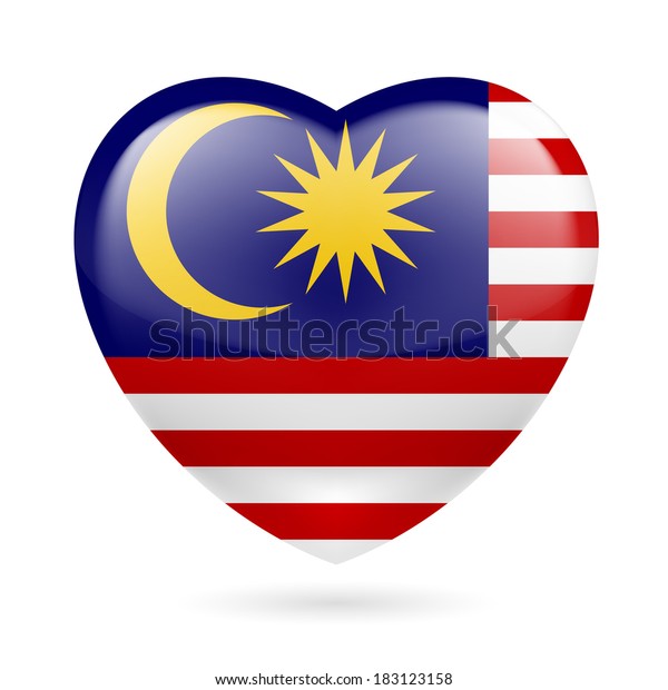 Heart Malaysian Flag Colors Love Malaysia Stock Vector (royalty Free 