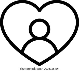 heart man vector thin line icon