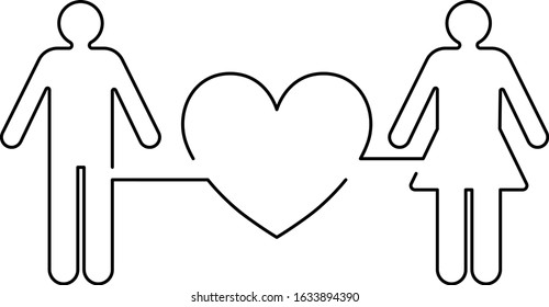 Heart and Man and woman icon