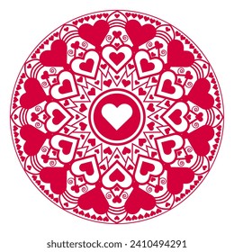 Heart Mandala Design Valentine's Day mandala art