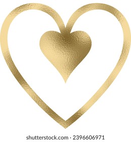 Heart mandala in gold, transparent background