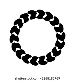 heart mandala join icon circle design graphic together symbol. 