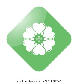 Heart mandala simple icon on colorful background