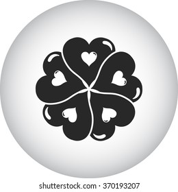 Heart mandala simple icon on colorful background