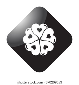 Heart mandala simple icon on  background