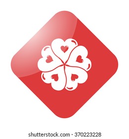 Heart mandala simple icon on colorful background