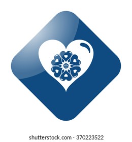 Heart mandala simple icon on colorful background