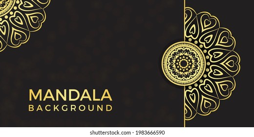 Heart Mandala Vector Background Design.