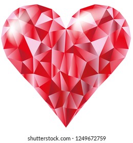 Heart of many red diamonds