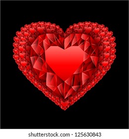 heart from many rubies