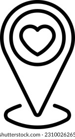 heart map direction globe location Outline