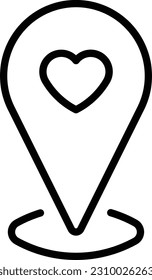 heart map direction location globe Outline
