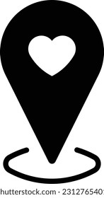 heart map direction location globe Glyph