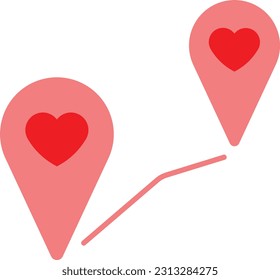 punto de dirección del mapa de corazón