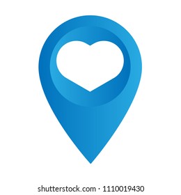 heart and map pointer