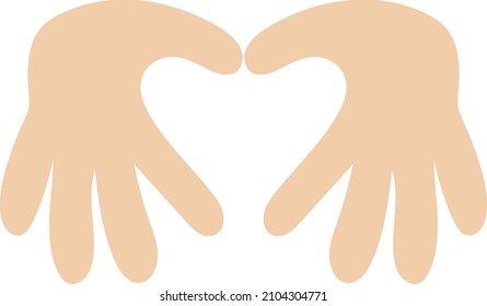 Heart mark made with fingers of both hands
