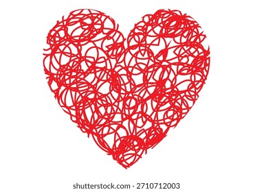 Marca de corazón hecha con líneas escritas a mano
