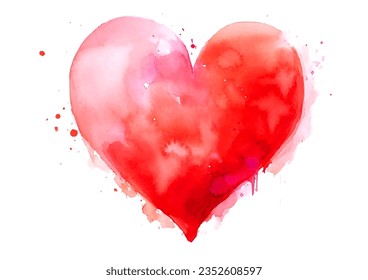 Heart mark painted in watercolor