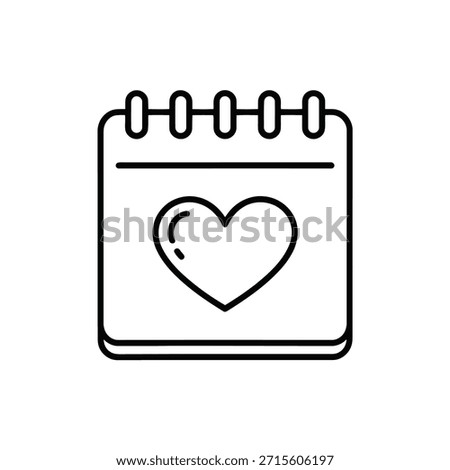 Heart Marked Calendar Icon Simple Design
