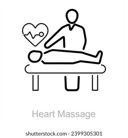 Herzmassage und Massage Icon Konzept