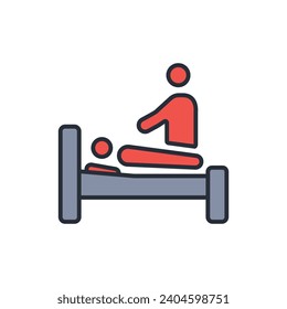 heart massage icon. vector.Editable stroke.linear style sign for use web design,logo.Symbol illustration.