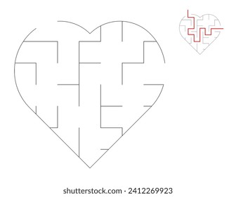 Heart Maze, a puzzle game with mazes.  A maze game. A maze with answers.