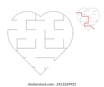 Heart Maze, a puzzle game with mazes.  A maze game. A maze with answers.