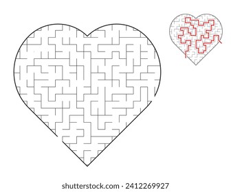 Heart Maze, a puzzle game with mazes.  A maze game. A maze with answers.