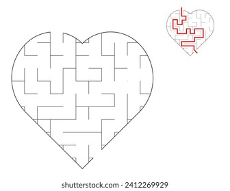 Heart Maze, a puzzle game with mazes.  A maze game. A maze with answers.