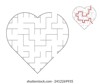 Heart Maze, a puzzle game with mazes.  A maze game. A maze with answers.