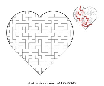 Heart Maze, a puzzle game with mazes.  A maze game. A maze with answers.