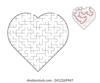 Heart Maze, a puzzle game with mazes.  A maze game. A maze with answers.