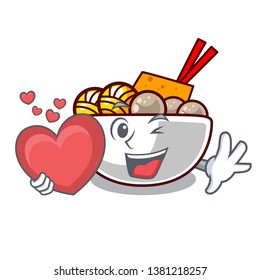 With heart meatball isolated with in the character