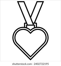 heart meddle , premium award icon in line style. High quality outline symbol of achievement