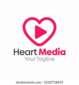 Plantilla de diseño de logotipos de Heart Media. Bueno para empresas, agencias, comunidad y Organización