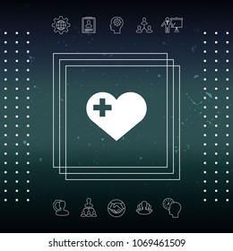 Heart with medical cross