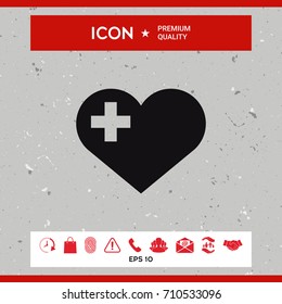 Heart with medical cross