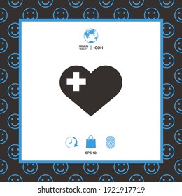 Corazón con cruz médica. Elementos para su diseño