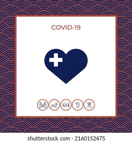 Heart with medical cross. Elements for your design