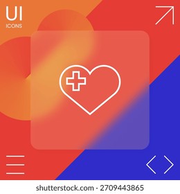 Heart with medical cross. Elements for your design