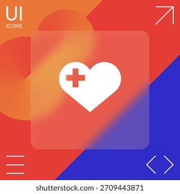 Heart with medical cross. Elements for your design