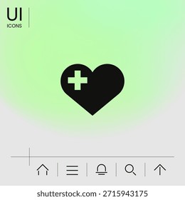 Heart with medical cross. Elements for your design