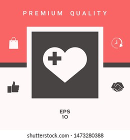 Heart with medical cross. Graphic elements for your design