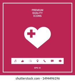 Heart with medical cross. Graphic elements for your design